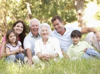 Portrait Of Extended Family Group In Park